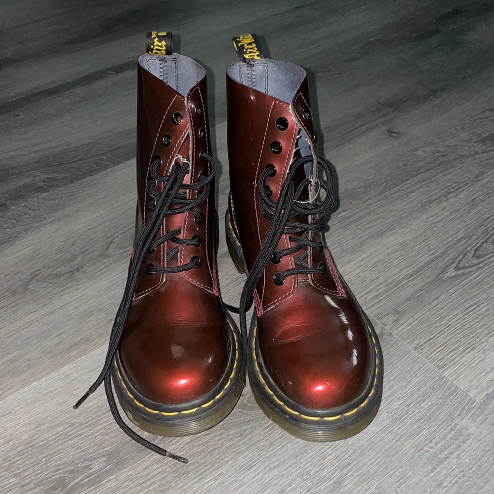 Barely worn women’s patent burgundy Dr Martens